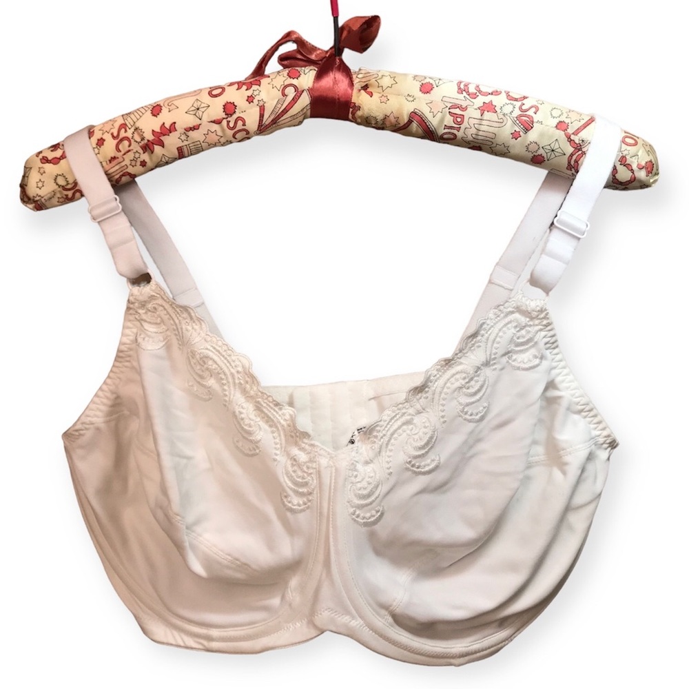 Lilyette White Full Coverage Minimizer Non-Padded Underwire Bra 0417 Size 44D